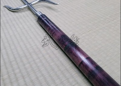 NUNTI BO - PURPLE HEART WITH STAINLESS STEEL POLISHED MANJI